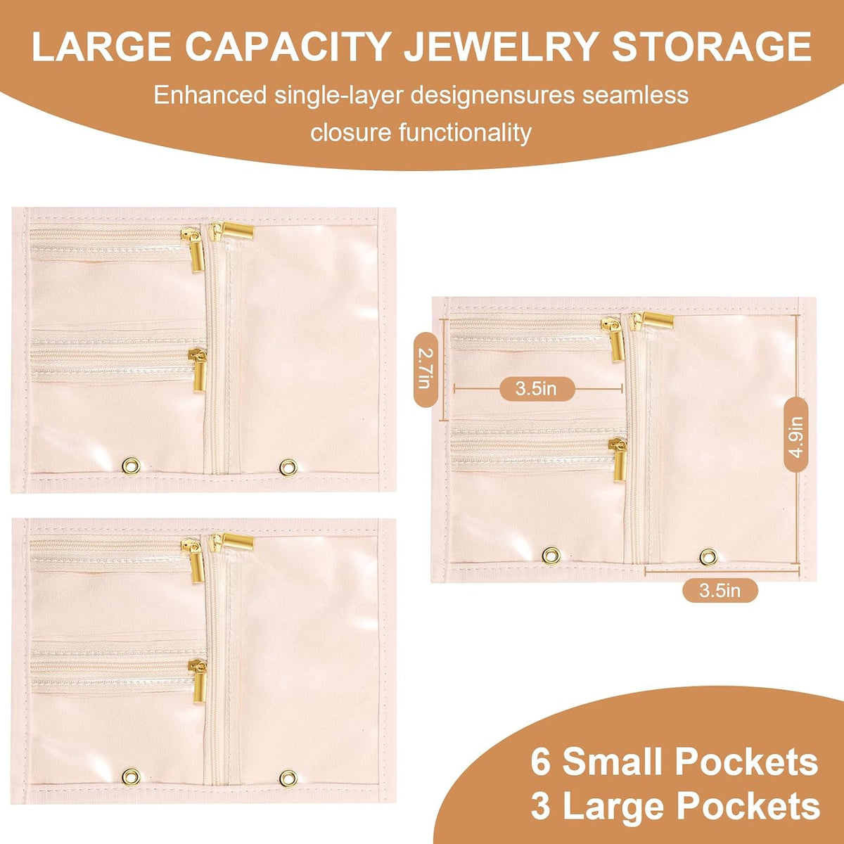Travel Jewelry Case Organizer for Women, Jewelry Storage Book with Small Pouch, Travel Jewelry Bag Case for Traveling Necklace, Earrings, Rings, Bracelet Organizer