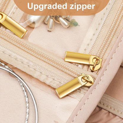 Travel Jewelry Case Organizer for Women, Jewelry Storage Book with Small Pouch, Travel Jewelry Bag Case for Traveling Necklace, Earrings, Rings, Bracelet Organizer
