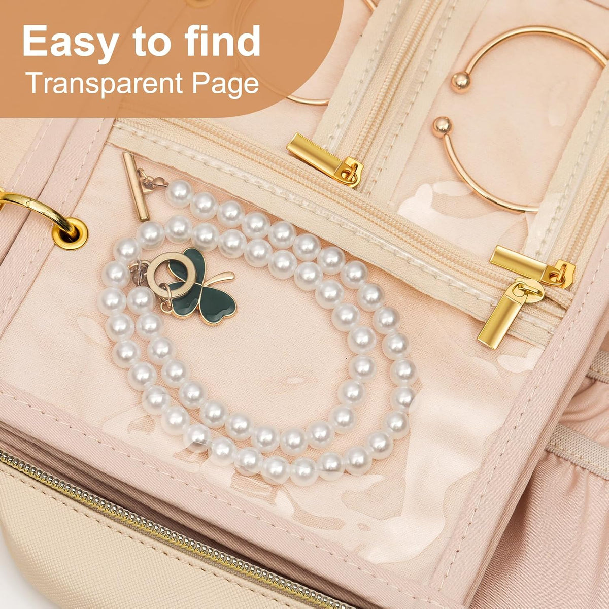 Travel Jewelry Case Organizer for Women, Jewelry Storage Book with Small Pouch, Travel Jewelry Bag Case for Traveling Necklace, Earrings, Rings, Bracelet Organizer