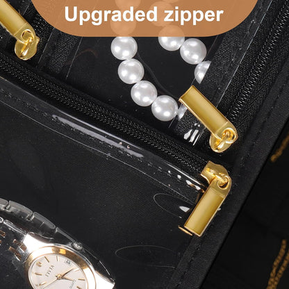 Travel Jewelry Case Organizer for Women, Jewelry Storage Book with Small Pouch, Travel Jewelry Bag Case for Traveling Necklace, Earrings, Rings, Bracelet Organizer