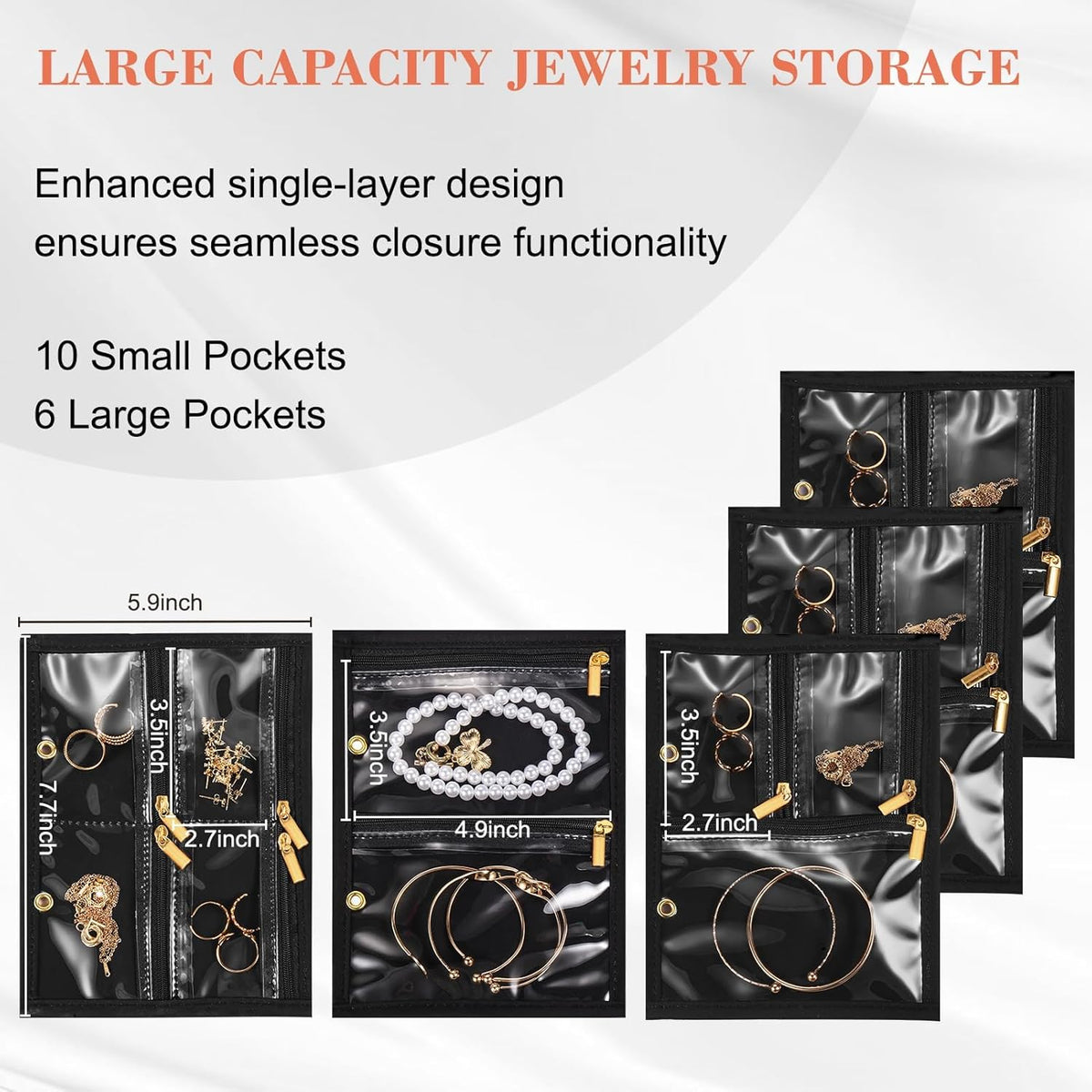 Travel Jewelry Case Organizer for Women, Jewelry Storage Book with Small Pouch, Travel Jewelry Bag Case for Traveling Necklace, Earrings, Rings, Bracelet Organizer