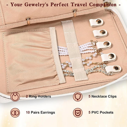 Travel Jewelry Case Organizer for Women, Jewelry Storage Book with Small Pouch, Travel Jewelry Bag Case for Traveling Necklace, Earrings, Rings, Bracelet Organizer