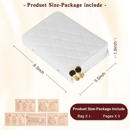 Travel Jewelry Case Organizer for Women, Jewelry Storage Book with Small Pouch, Travel Jewelry Bag Case for Traveling Necklace, Earrings, Rings, Bracelet Organizer
