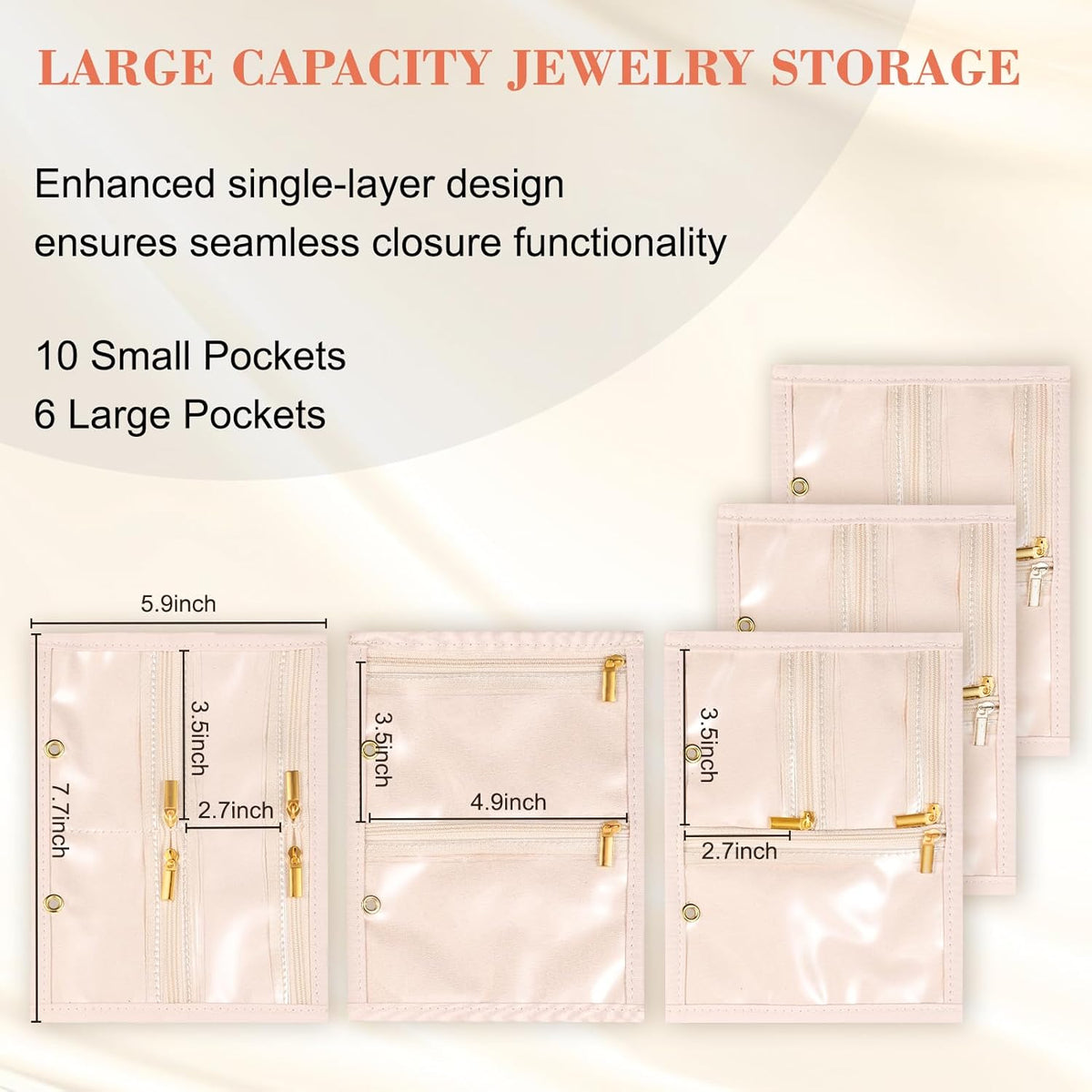 Travel Jewelry Case Organizer for Women, Jewelry Storage Book with Small Pouch, Travel Jewelry Bag Case for Traveling Necklace, Earrings, Rings, Bracelet Organizer