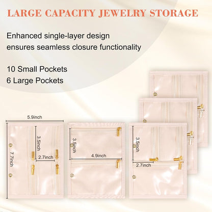 Travel Jewelry Case Organizer for Women, Jewelry Storage Book with Small Pouch, Travel Jewelry Bag Case for Traveling Necklace, Earrings, Rings, Bracelet Organizer