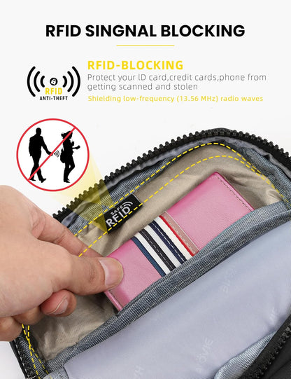 Small RFID Anti Theft Crossbody Bag Lightweight Sling Cross Body Bag Purse for Women Men for Travel Daily