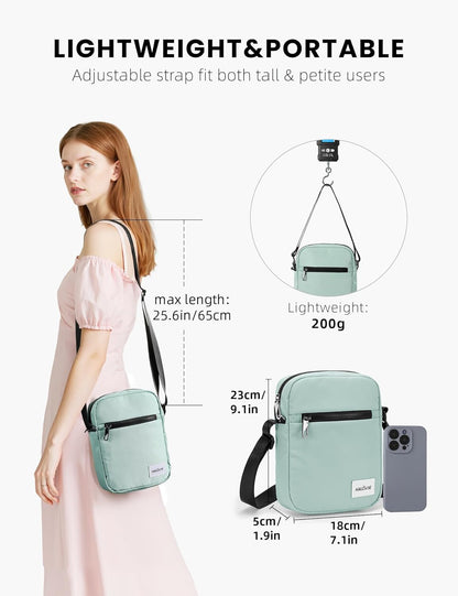 Small RFID Anti Theft Crossbody Bag Lightweight Sling Cross Body Bag Purse for Women Men for Travel Daily