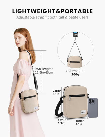Small RFID Anti Theft Crossbody Bag Lightweight Sling Cross Body Bag Purse for Women Men for Travel Daily