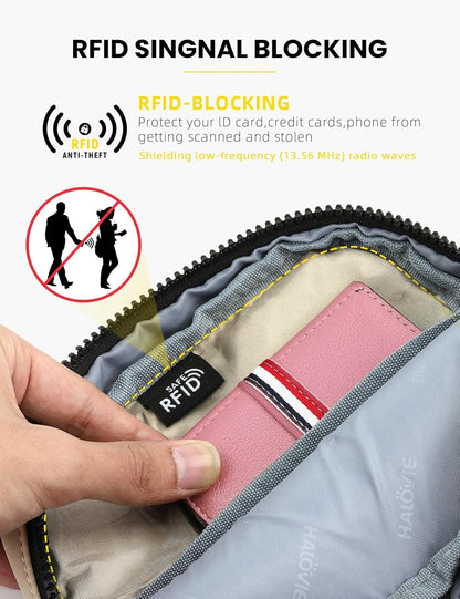 Small RFID Anti Theft Crossbody Bag Lightweight Sling Cross Body Bag Purse for Women Men for Travel Daily