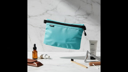 Small Toiletry Bag for Men Bulk Cosmetic Bag Dopp Kit Carry On Zipper Pouch Organization Nylon Small Packing Sack Water Repellent(Orange)