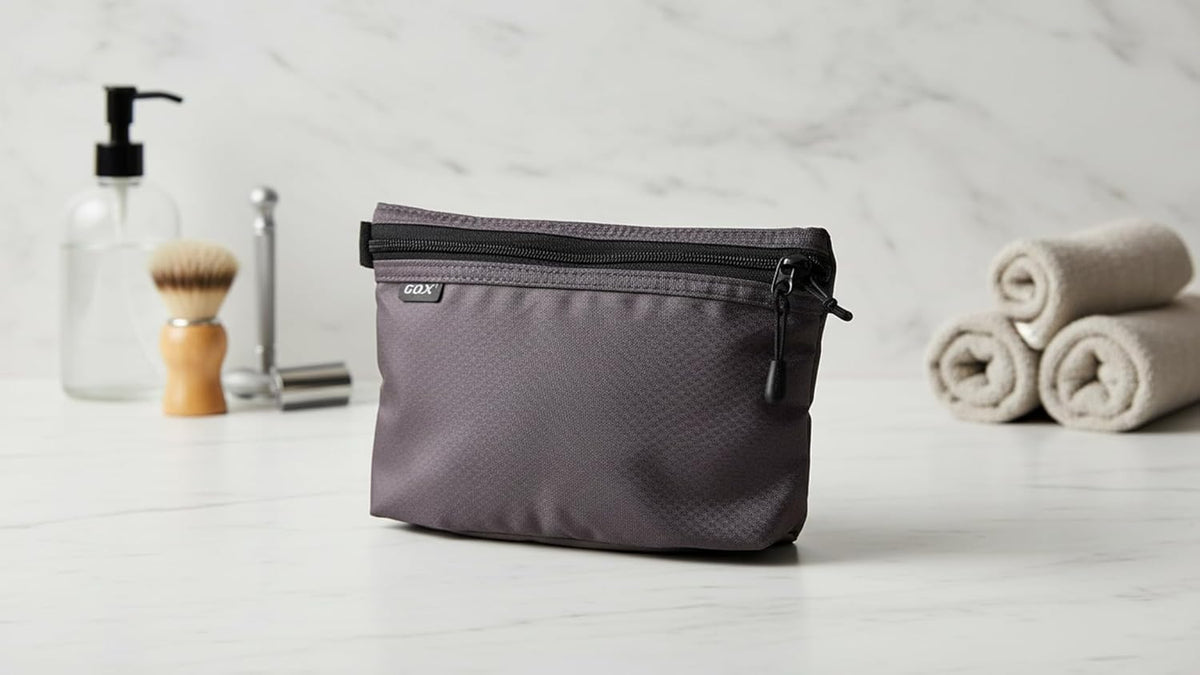 Small Toiletry Bag for Men Bulk Cosmetic Bag Dopp Kit Carry On Zipper Pouch Organization Nylon Small Packing Sack Water Repellent(Orange)