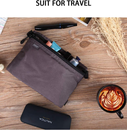 Small Toiletry Bag for Men Bulk Cosmetic Bag Dopp Kit Carry On Zipper Pouch Organization Nylon Small Packing Sack Water Repellent(Orange)