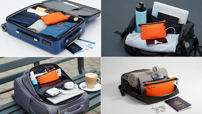 Small Toiletry Bag for Men Bulk Cosmetic Bag Dopp Kit Carry On Zipper Pouch Organization Nylon Small Packing Sack Water Repellent(Orange)
