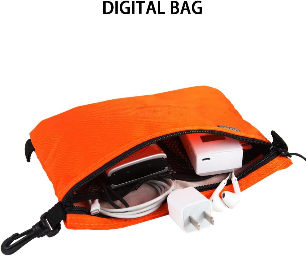 Small Toiletry Bag for Men Bulk Cosmetic Bag Dopp Kit Carry On Zipper Pouch Organization Nylon Small Packing Sack Water Repellent(Orange)
