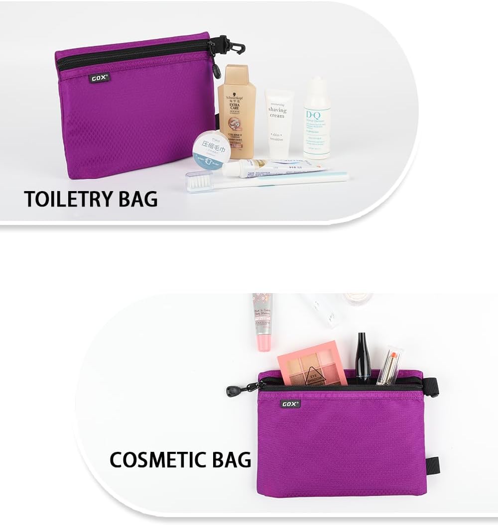 Small Toiletry Bag for Men Bulk Cosmetic Bag Dopp Kit Carry On Zipper Pouch Organization Nylon Small Packing Sack Water Repellent(Orange)