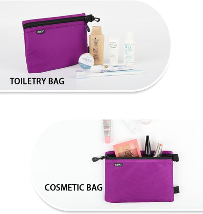 Small Toiletry Bag for Men Bulk Cosmetic Bag Dopp Kit Carry On Zipper Pouch Organization Nylon Small Packing Sack Water Repellent(Orange)