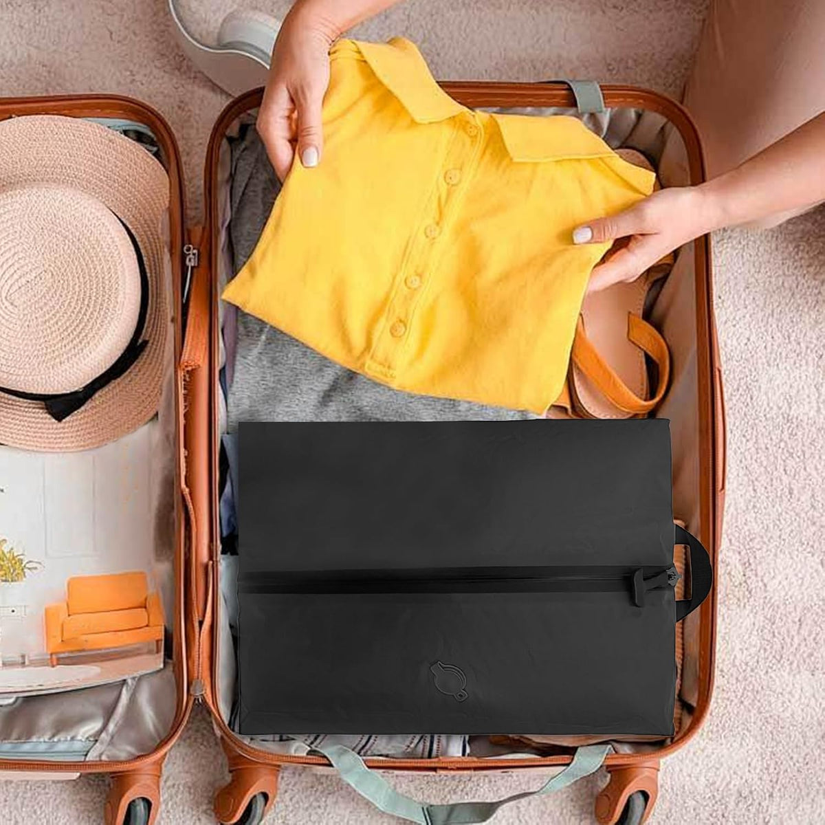 Travel Storage Bags - Portable Waterproof Compression Pack, Reusable Clothing Organizer, Durable Garment Cube, Space Saving Suitcase Bag, Laundry Folding Pouch | Home Travel for Packing Use Area