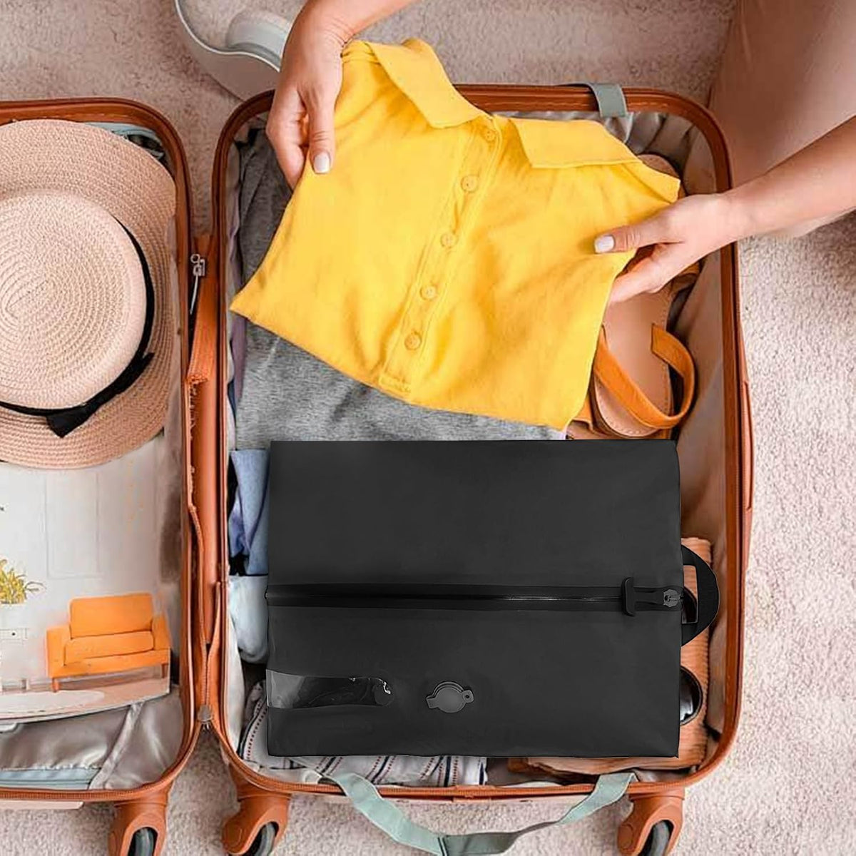 Travel Storage Bags - Portable Waterproof Compression Pack, Reusable Clothing Organizer, Durable Garment Cube, Space Saving Suitcase Bag, Laundry Folding Pouch | Home Travel for Packing Use Area