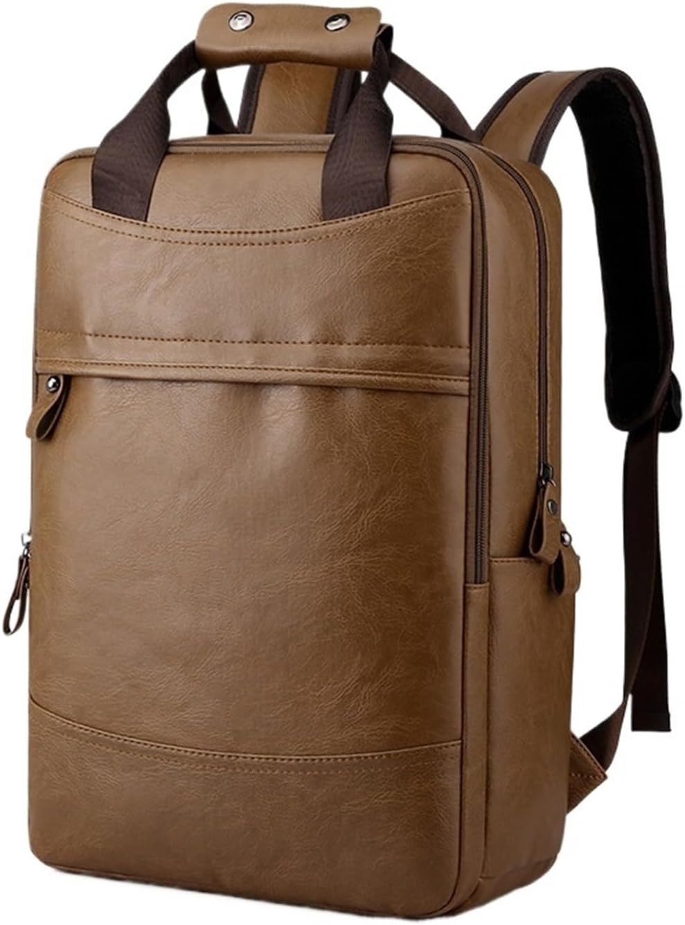 Compatible For Men's Backpack Satchel Executive Briefcase Office Document Travel Laptop Shoulder Back Pack(Khaki)