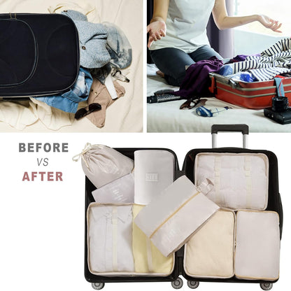 Packing Cubes, 8 Pcs Travel Packing Organizers for Suitcases, Large Capacity Travel Luggage Organizers Set includes 8 Storage Bags, Travel Essentials for Women or Men (Navy Blue)