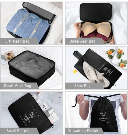 Packing Cubes, 8 Pcs Travel Packing Organizers for Suitcases, Large Capacity Travel Luggage Organizers Set includes 8 Storage Bags, Travel Essentials for Women or Men (Navy Blue)