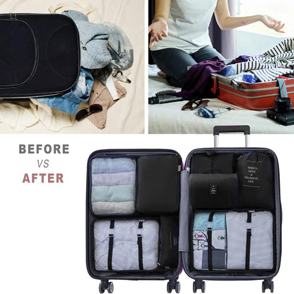 Packing Cubes, 8 Pcs Travel Packing Organizers for Suitcases, Large Capacity Travel Luggage Organizers Set includes 8 Storage Bags, Travel Essentials for Women or Men (Navy Blue)
