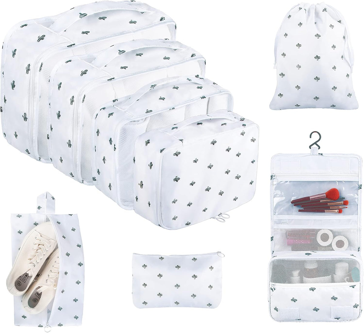 Packing Cubes, 8 Pcs Travel Packing Organizers for Suitcases, Large Capacity Travel Luggage Organizers Set includes 8 Storage Bags, Travel Essentials for Women or Men (Navy Blue)