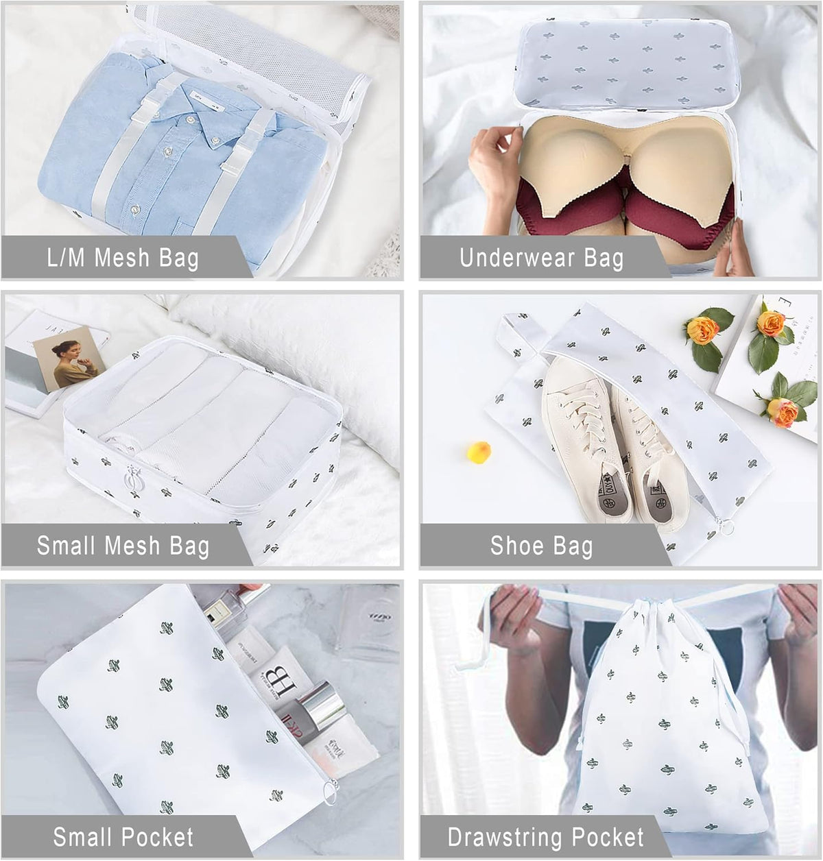Packing Cubes, 8 Pcs Travel Packing Organizers for Suitcases, Large Capacity Travel Luggage Organizers Set includes 8 Storage Bags, Travel Essentials for Women or Men (Navy Blue)