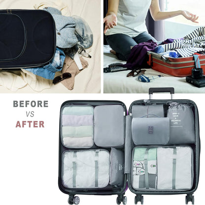 Packing Cubes, 8 Pcs Travel Packing Organizers for Suitcases, Large Capacity Travel Luggage Organizers Set includes 8 Storage Bags, Travel Essentials for Women or Men (Navy Blue)