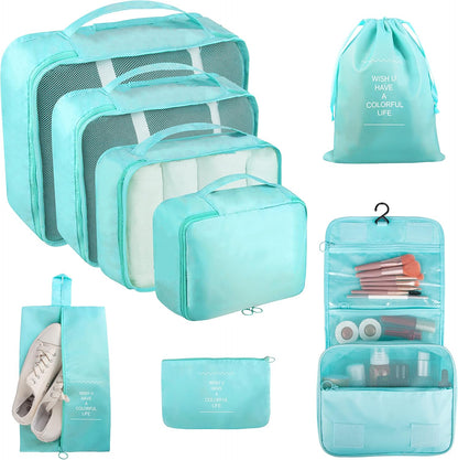 Packing Cubes, 8 Pcs Travel Packing Organizers for Suitcases, Large Capacity Travel Luggage Organizers Set includes 8 Storage Bags, Travel Essentials for Women or Men (Navy Blue)