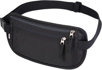 Money Belt Passport Holder Slim Hidden Travel Wallet with RFID Blocking