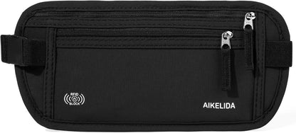 Money Belt Passport Holder Slim Hidden Travel Wallet with RFID Blocking