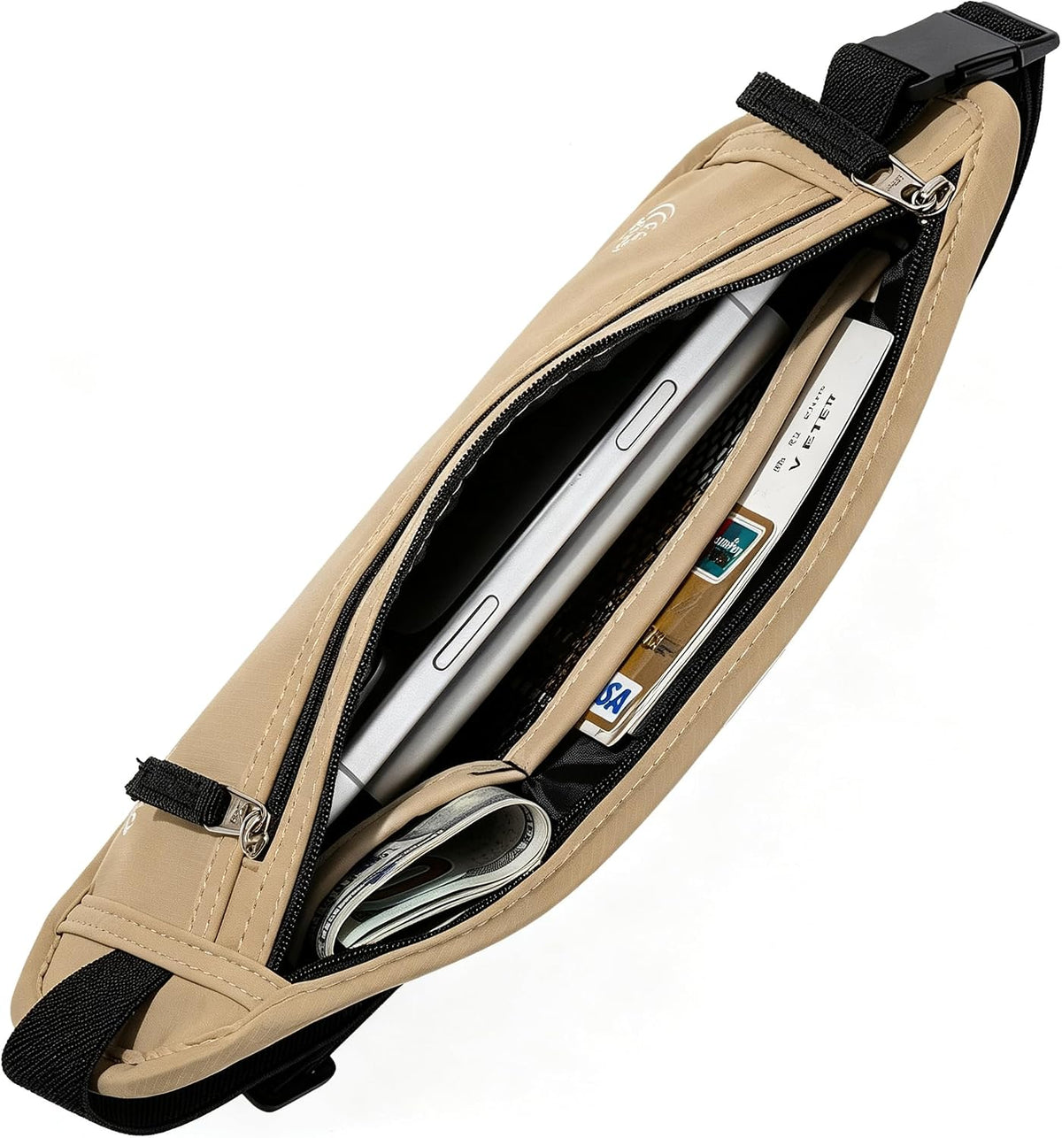 Money Belt Passport Holder Slim Hidden Travel Wallet with RFID Blocking