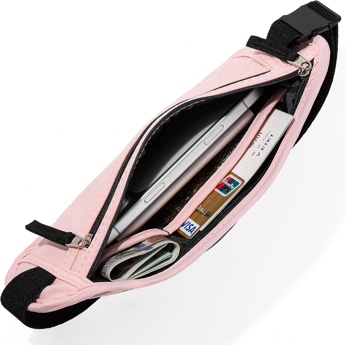 Money Belt Passport Holder Slim Hidden Travel Wallet with RFID Blocking