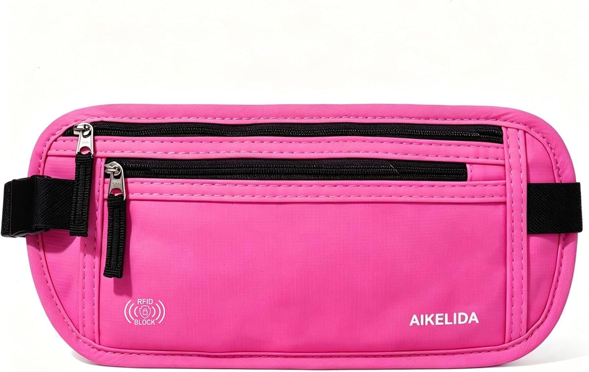 Money Belt Passport Holder Slim Hidden Travel Wallet with RFID Blocking
