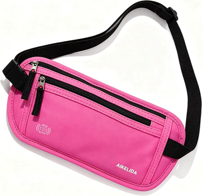 Money Belt Passport Holder Slim Hidden Travel Wallet with RFID Blocking