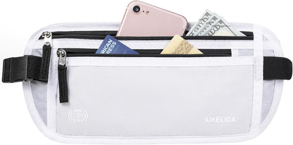 Money Belt Passport Holder Slim Hidden Travel Wallet with RFID Blocking