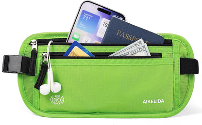 Money Belt Passport Holder Slim Hidden Travel Wallet with RFID Blocking