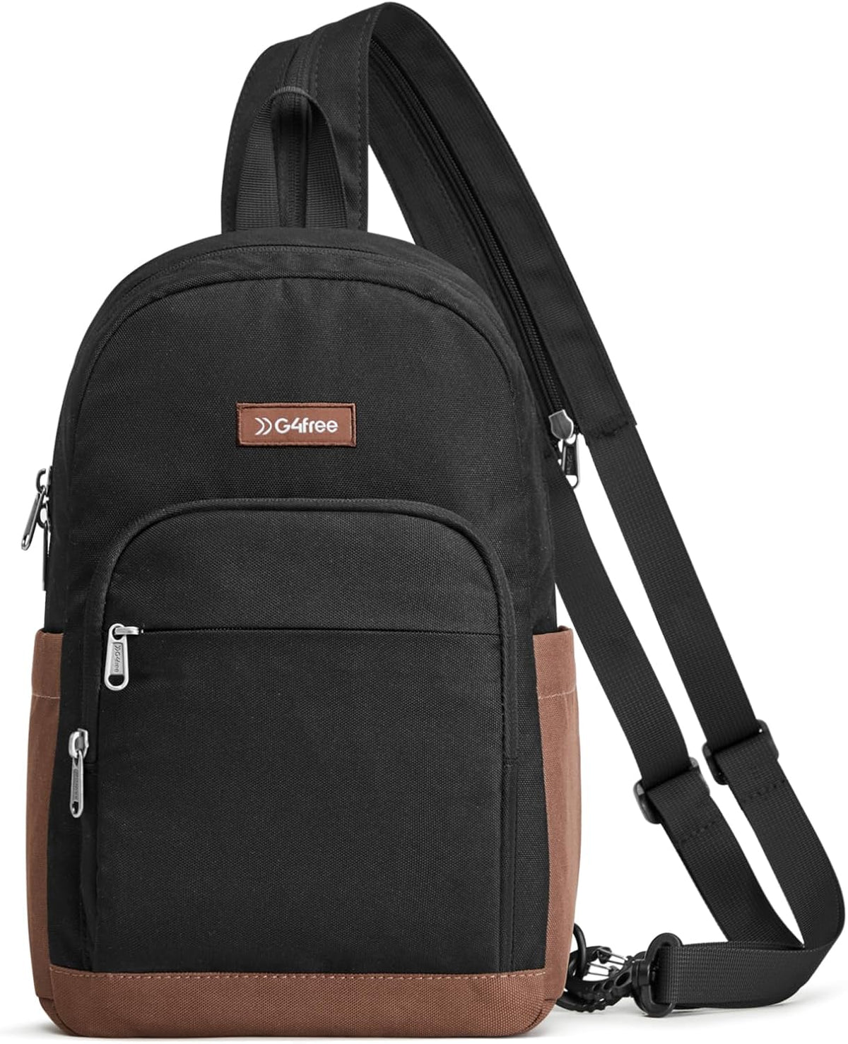 Small RFlD Crossbody Backpack Convertible Lightweight Mini Sling Bag for Women Men for Travel & Hiking, Black & Brown