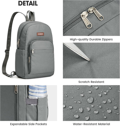 Small RFlD Crossbody Backpack Convertible Lightweight Mini Sling Bag for Women Men for Travel & Hiking, Black & Brown