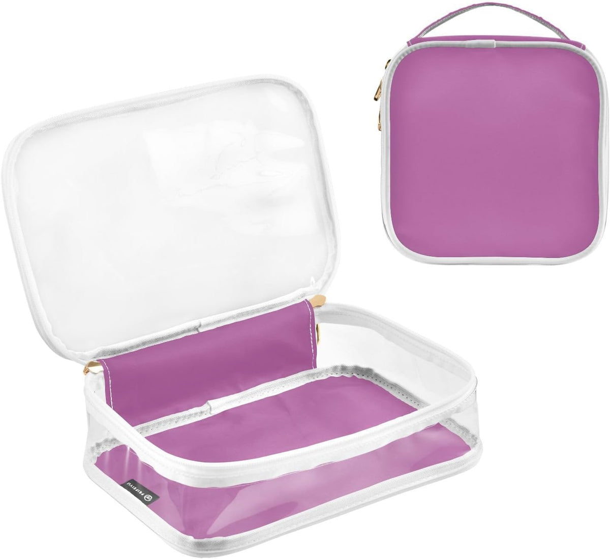 Yellow Clear Makeup Bags TSA Approved Toiletry Bag for Women Men Cosmetic Bags with Handle Carry On Airport Airline Compliant Bag Quart Size PVC Travel Bags for Toiletries Bathroom, 2 Pack
