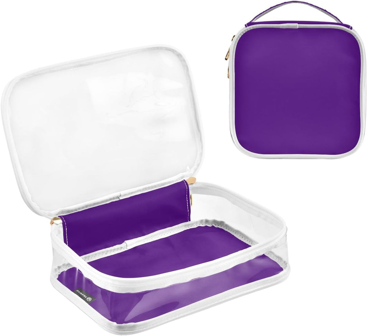 Yellow Clear Makeup Bags TSA Approved Toiletry Bag for Women Men Cosmetic Bags with Handle Carry On Airport Airline Compliant Bag Quart Size PVC Travel Bags for Toiletries Bathroom, 2 Pack