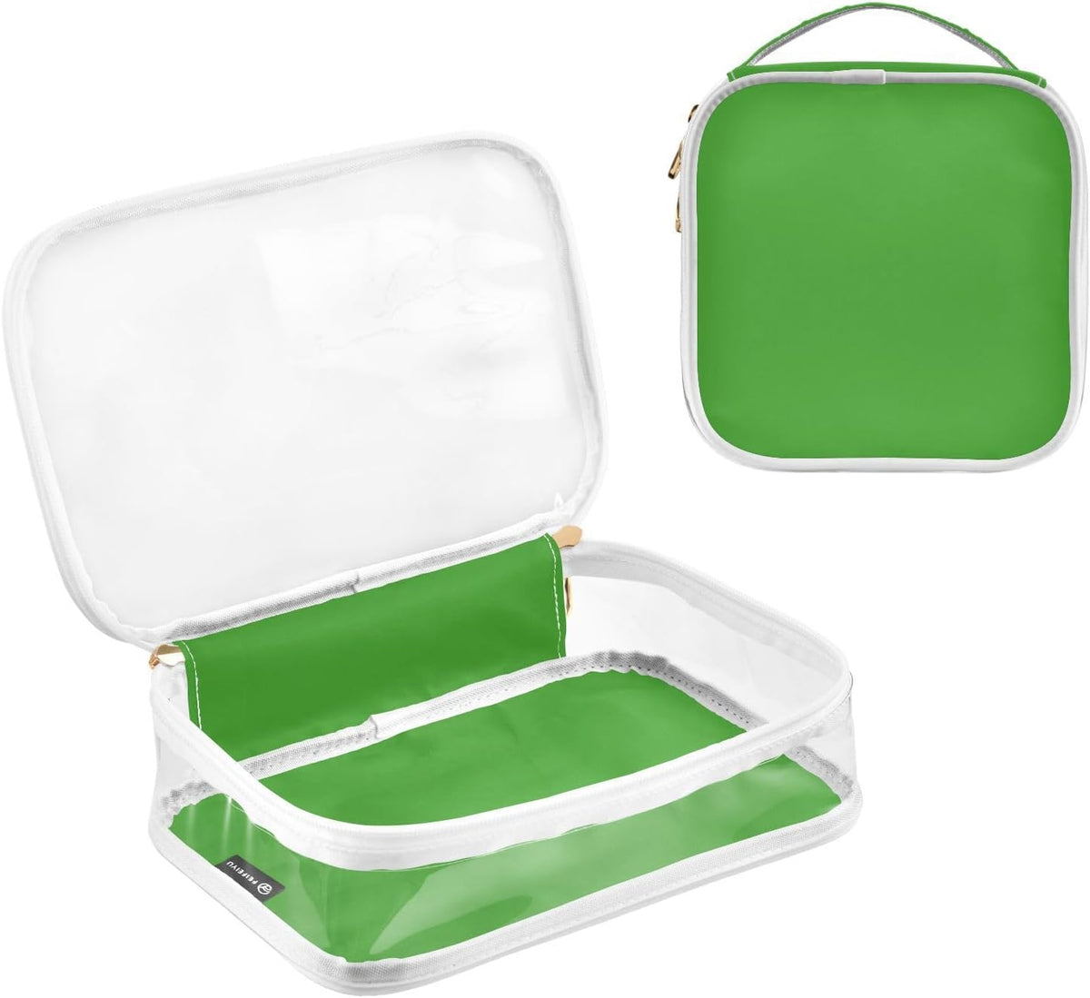 Yellow Clear Makeup Bags TSA Approved Toiletry Bag for Women Men Cosmetic Bags with Handle Carry On Airport Airline Compliant Bag Quart Size PVC Travel Bags for Toiletries Bathroom, 2 Pack