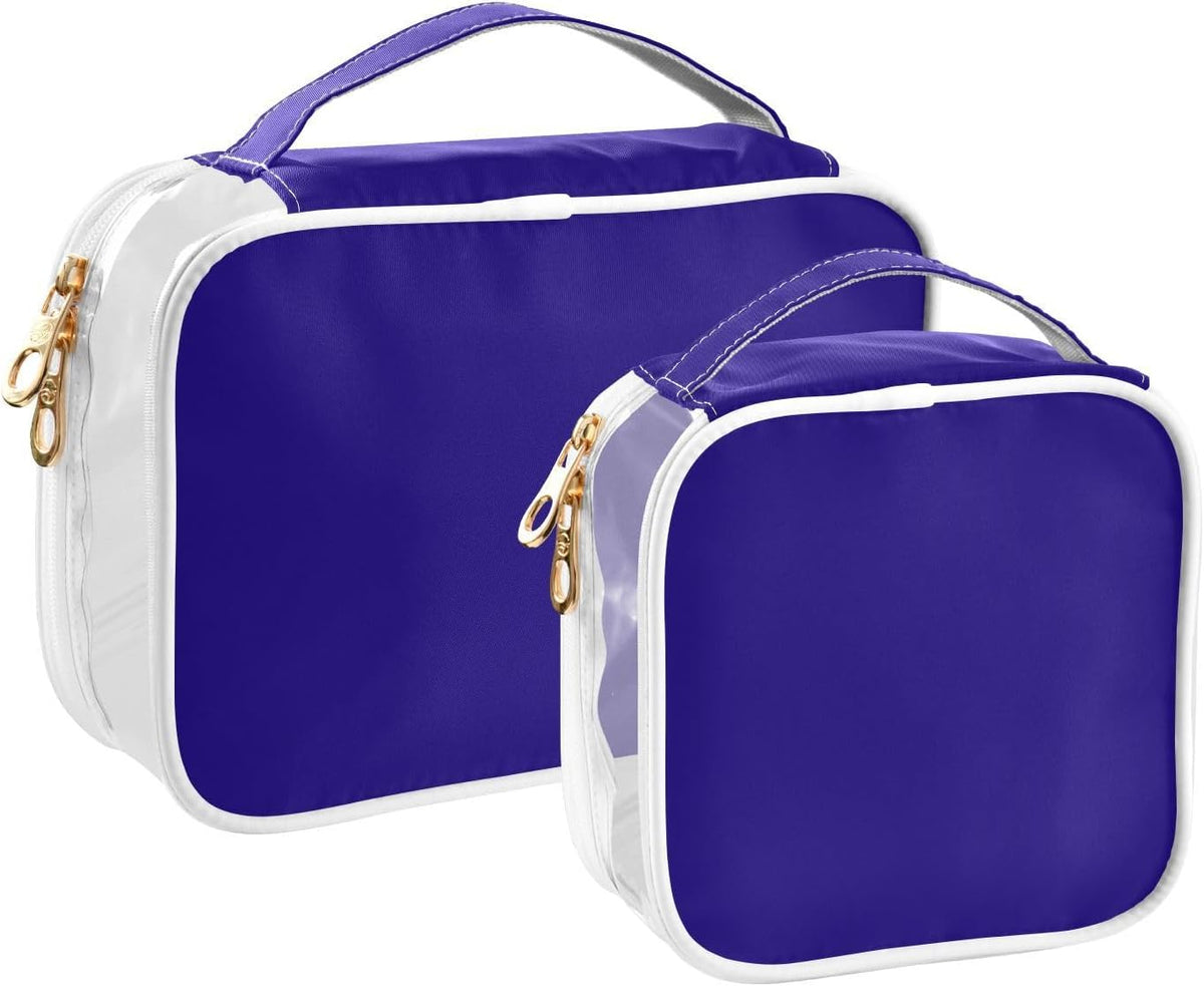 Yellow Clear Makeup Bags TSA Approved Toiletry Bag for Women Men Cosmetic Bags with Handle Carry On Airport Airline Compliant Bag Quart Size PVC Travel Bags for Toiletries Bathroom, 2 Pack