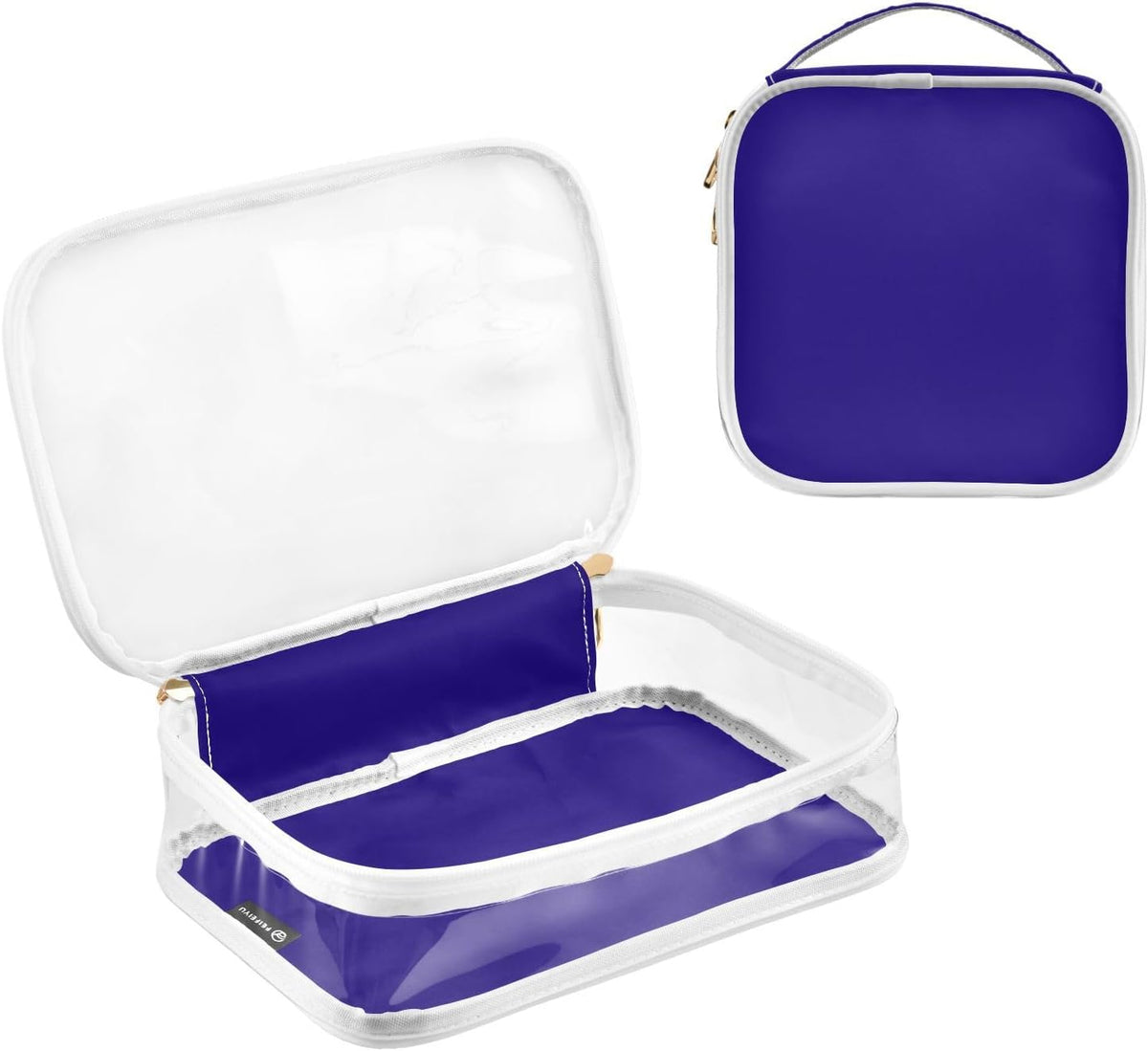 Yellow Clear Makeup Bags TSA Approved Toiletry Bag for Women Men Cosmetic Bags with Handle Carry On Airport Airline Compliant Bag Quart Size PVC Travel Bags for Toiletries Bathroom, 2 Pack