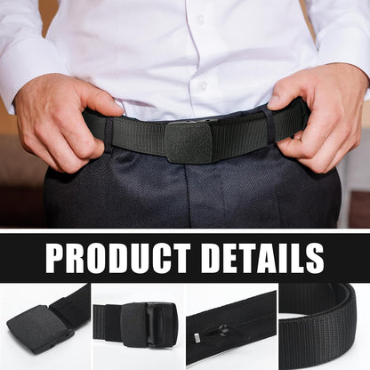 2 Pcs Hidden Money Belt for Travel Hidden Pockets Under Clothes Security Money Wallet Nylon Security Cash Safe Anti Theft Tactical Belt with Pouch