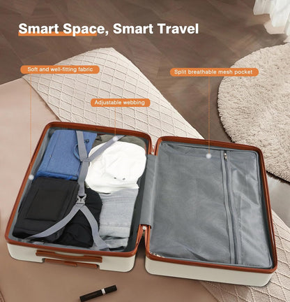 Carry on Luggage, PC Hard Shell Suitcase 22x14x9 Airline Approved TSA Lock YKK Zippered Double Spinner Wheels Lightweight Suitable for Men and Women, 20 Inch Silver