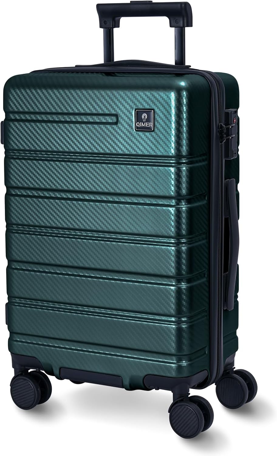 Carry on Luggage, PC Hard Shell Suitcase 22x14x9 Airline Approved TSA Lock YKK Zippered Double Spinner Wheels Lightweight Suitable for Men and Women, 20 Inch Silver