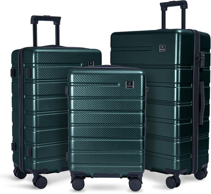 Carry on Luggage, PC Hard Shell Suitcase 22x14x9 Airline Approved TSA Lock YKK Zippered Double Spinner Wheels Lightweight Suitable for Men and Women, 20 Inch Silver