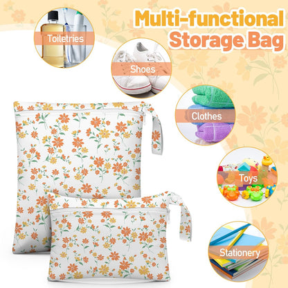 8 Pack Wet Dry Bags Large & Small Waterproof Reusable Travel Zipper Pouches for Baby Diapers Family Wet Clothes Beach Swimsuits Toiletries(4 Sizes,Combination,Multicolor)